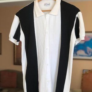 Classic Summer B&W Striped Lightweight Cardigan Style Shirt